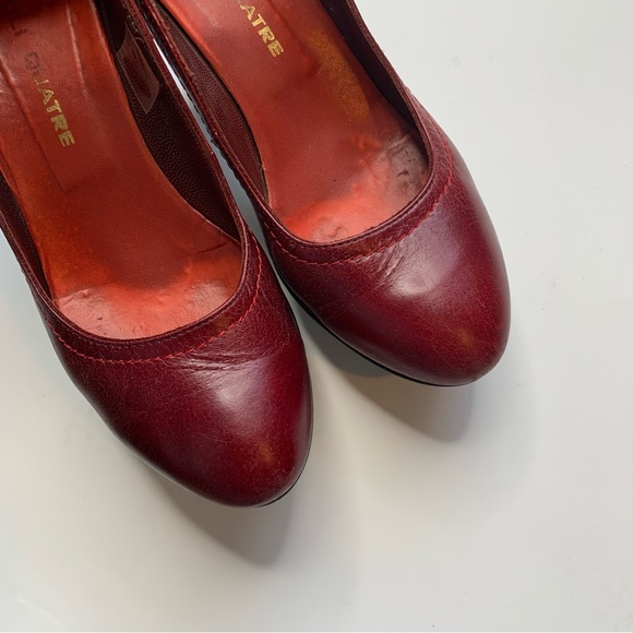 OLI QUATRE Spanish Leather Designer Dark Red Pumps Women’s Heels EU 36 / US 6 - Picture 2 of 10